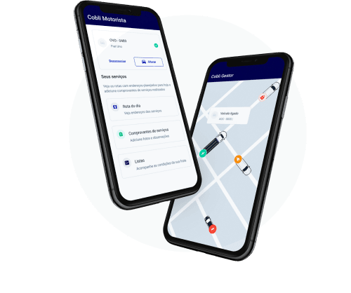 Aplicativos do gestor e motorista da Cobli
